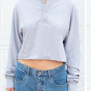 John Galt Brandy Melville cropped Lennon Henley top One Size gray